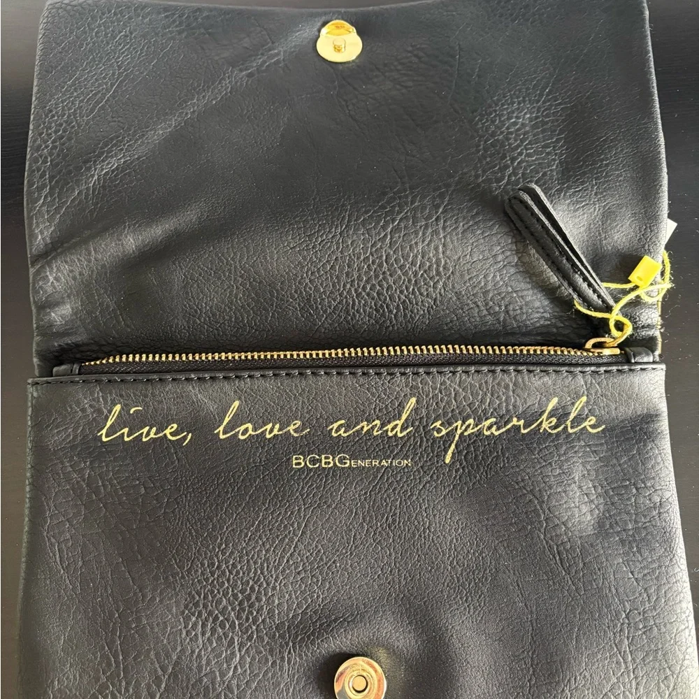 BCBGeneration Metallic Beaded Clutch